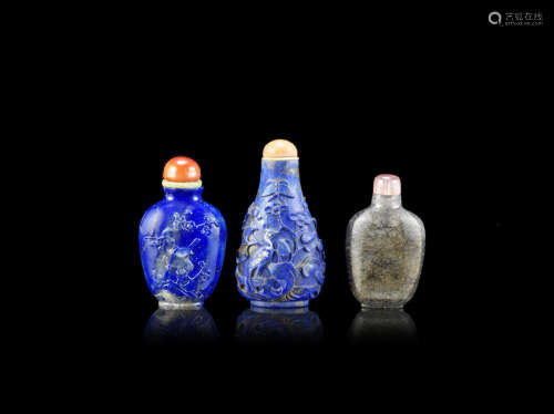 A group of hardstone snuff bottles,19th century