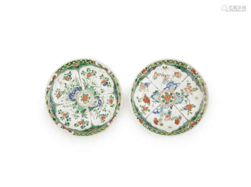 A pair of famille verte dishes,Kangxi