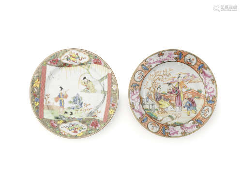Two famille-rose plates,Qianlong