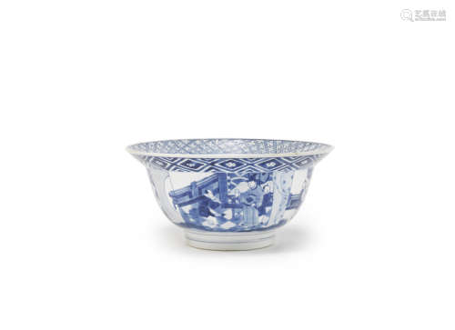 A blue and white 'Romance of the Western Chamber' bowl,Kangxi six-character mark and of the period