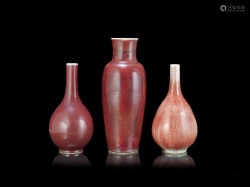 A group of copper red-glazed vases,18th century