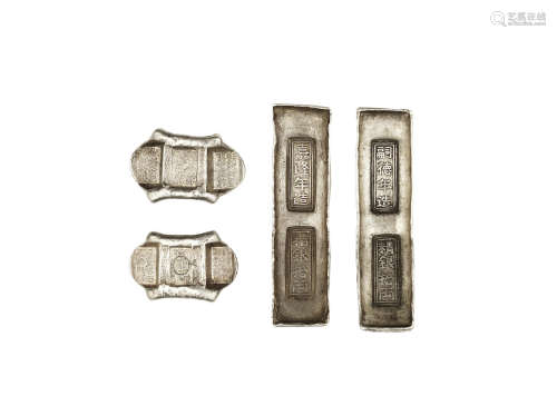 A group of silver ingots,Late 18th/early 19th century