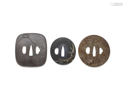 Three various tsuba,18th/19th century