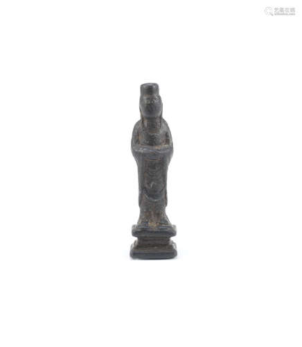 A small bronze standing Buddhist figure,Possibly Liao Dynasty