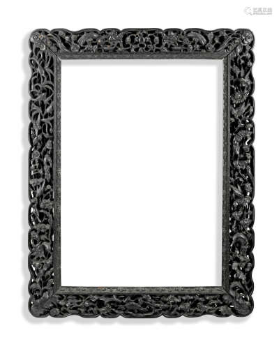 A carved hardwood picture frame,19th century