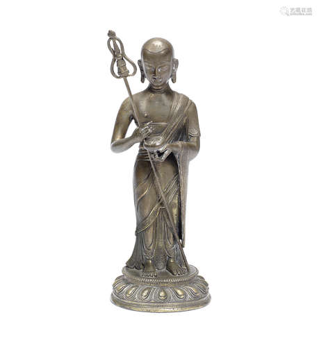 A bronze figure of Ksitigarbha,18th century