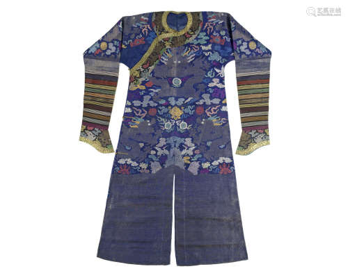 A blue-ground Summer gauze dragon robe, jifu,Late 19th-early 20th century