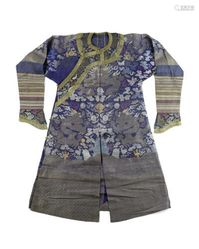 A blue Summer gauze 'Nine Dragons' robe,Late Qing Dynasty