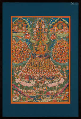 西藏十九世纪 宗喀巴上师皈依境图