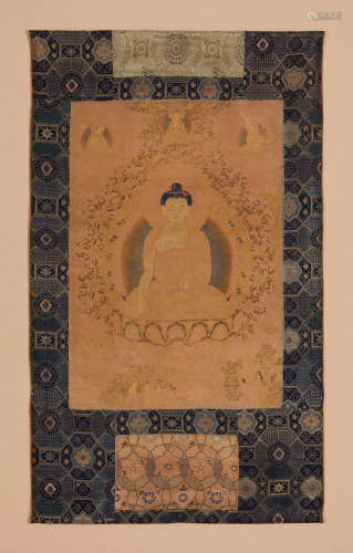 西藏十八世纪 绢本佛陀像