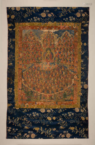 西藏十九世纪 释迦牟尼佛皈依境图