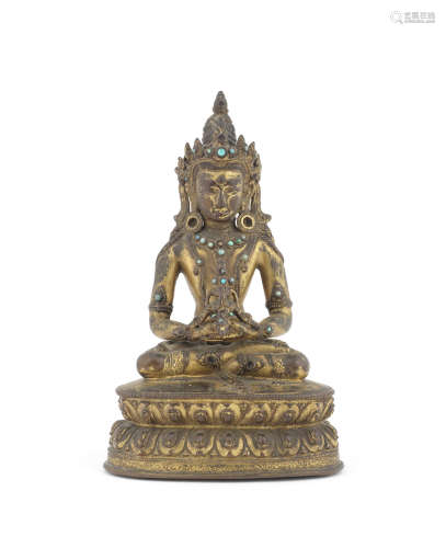 十六世纪 铜鎏金无量寿佛坐像