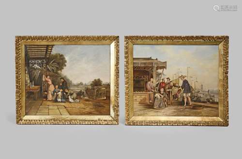 ANGLO-CHINESE SCHOOL, A PAIR, AFTER THOMAS ALLOM 19TH CENTURY