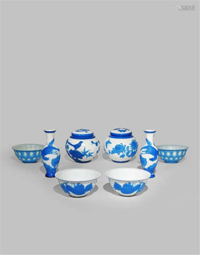 A SMALL COLLECTION OF CHINESE BEIJING GLASS ITEMS20TH CENTURY