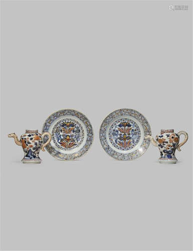 TWO CHINESE IMARI PLATES FROM THE COLLECTION OF AUGUSTUS THE STRONG KANGXI 1662-1722