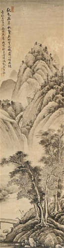 THREE CHINESE SCROLL PAINTINGS ON PAPER QING DYNASTY