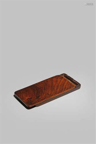 A CHINESE HARDWOOD RECTANGULAR BOX AND COVER QING DYNASTY