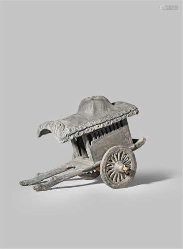 A CHINESE POTTERY MODEL OF A CART YUAN DYNASTY 1279-1368