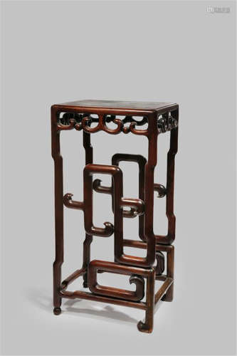 A CHINESE HARDWOOD STAND LATE QING DYNASTY