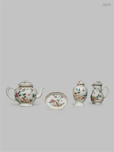 A CHINESE FAMILLE ROSE PART TEA SERVICE MID 18TH CENTURY