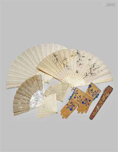 SIX CHINESE FANS EARLY 19TH CENTURY