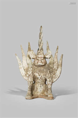 A SMALL CHINESE POTTERY EARTH SPIRIT TANG DYNASTY 618-907 AD