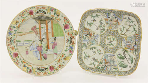 A Canton enamel dish