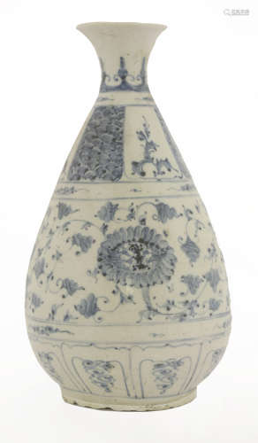 A South Asian blue and white vase