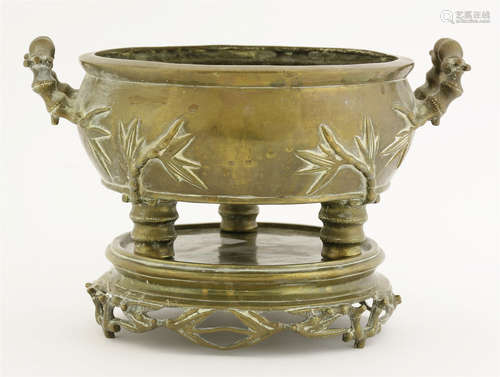 A bronze incense burner