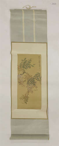 A gouache hanging scroll