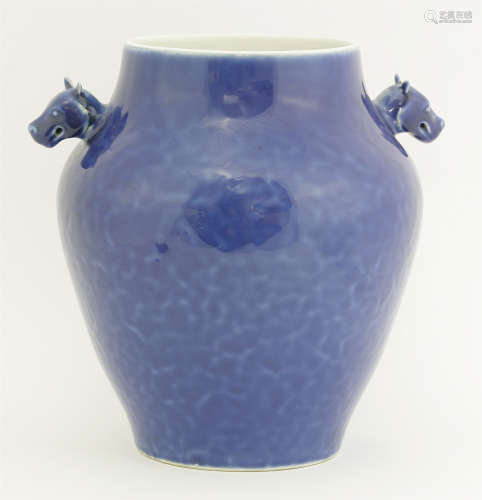 A blue ground porcelain jar