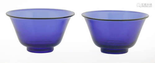 Two Peking glass tea bowls