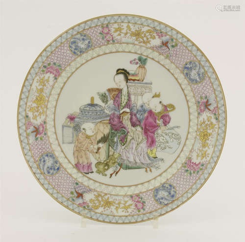 A Chinese famille rose plate