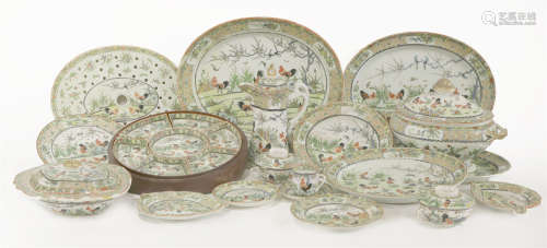 An extensive Canton famille rose porcelain Table Service