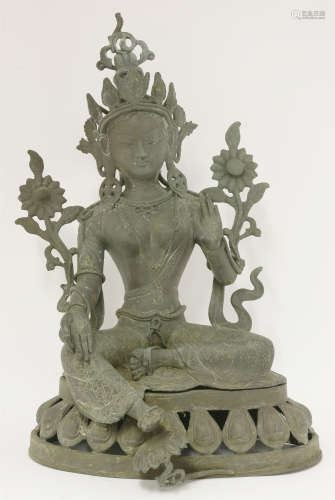 A Nepalese bronze bodhisattva
