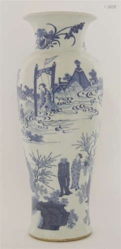 A large Chinese blue and white porcelain vase