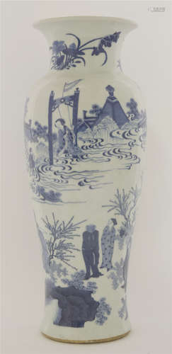 A large Chinese blue and white porcelain vase