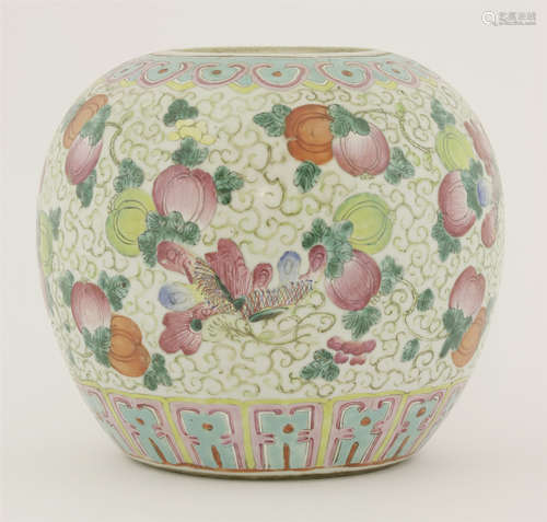 A Chinese famille rose ginger jar