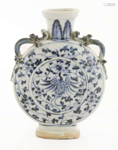 A blue and white moonflask