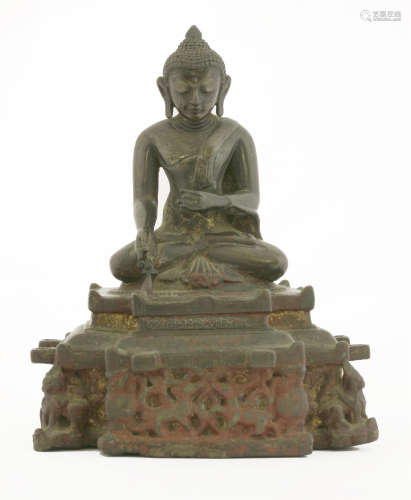 An Indian bronze figure of Buddha
