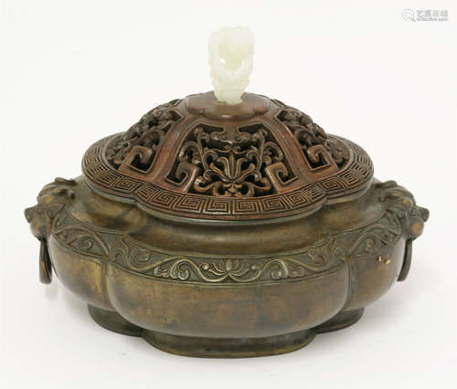 A bronze incense burner