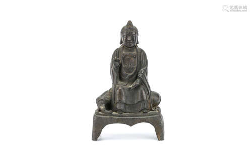 明   普贤菩萨铜像                                                                                                                                                         A CHINESE BRONZE FIGURE OF SAMANTABHADRA.