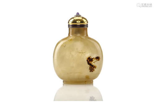 清   玛瑙鼻烟壶                                                                                                                                                        A CHINESE AGATE SNUFF BOTTLE.