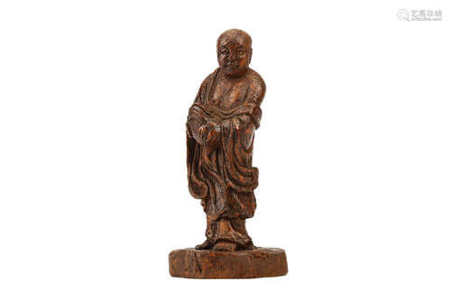 17/18世纪   竹雕刘海像                                                                                                                                                               A CHINESE BAMBOO FIGURE OF LIU HAI.