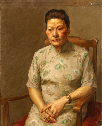 宋庆龄肖像油画                                                                                                                                                       GILLIAN WHAITE (1934 – 2012).