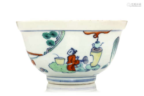 清康熙   鬪彩盌                                                                                                                                                     A CHINESE DOUCAI BOWL.