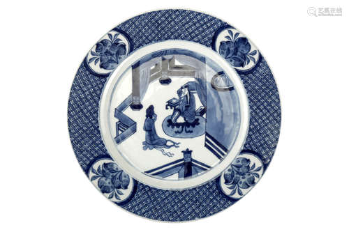 清康熙   青花碟一对                                                                                                                                                    TWO BLUE AND WHITE DISHES.