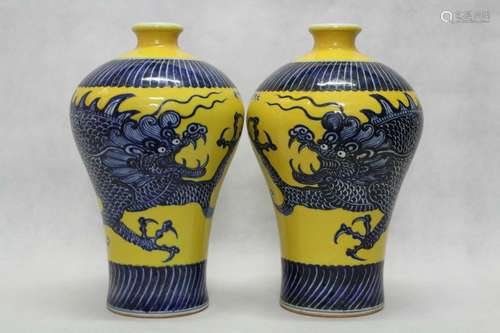 Pair of Chinese Blue/White Porcelain Vase