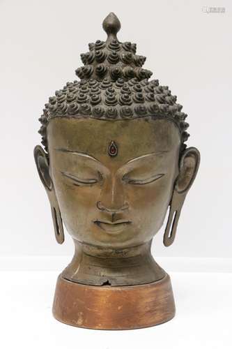 Chinese Bronze Buddha Head