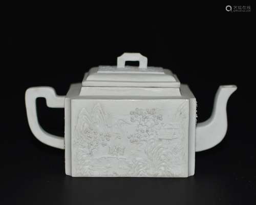 Chinese White Glazed Porcelain Teapot